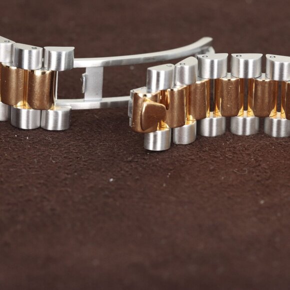 Hadley-Roma 20mm President Style Gold Plated & Steel Watch Bracelet/Band,MB4227T - Picture 3 of 3